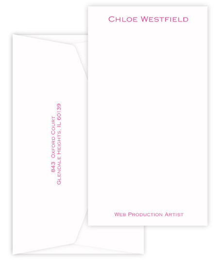Triple Thick Executive Tall Flat Note Cards - Raised Ink